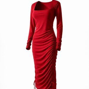 FASHON NOVA Scratched Long Sleeve Dress